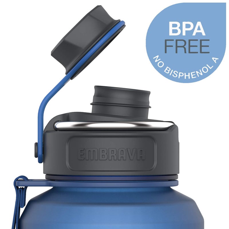 Embrava 40oz Water Bottle - Large with Travel Carry Ring - Wide Leak Proof Drink Spout - Heavy-Duty, BPA & BPS Free Tritan Plastic - Best for Sports, Hiking, Gym, Men & Women - Image 3